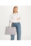 Tory Burch Fleming Soft Chain Tote Bay Gray Women